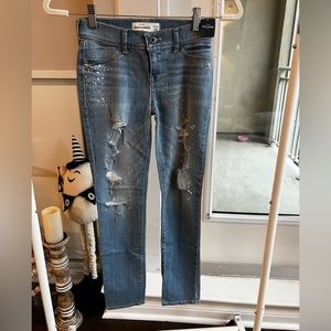 Abercrombie Kids Rhinestone Distressed Skinny Jeans NWT Size 14 Slim